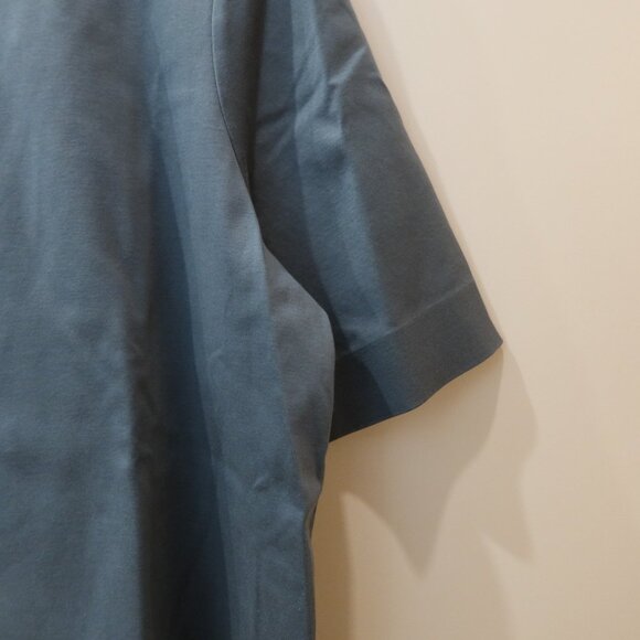 COS teal green top 100% cotton mock neck classic minimalist lagenlook layer M - Picture 3 of 9